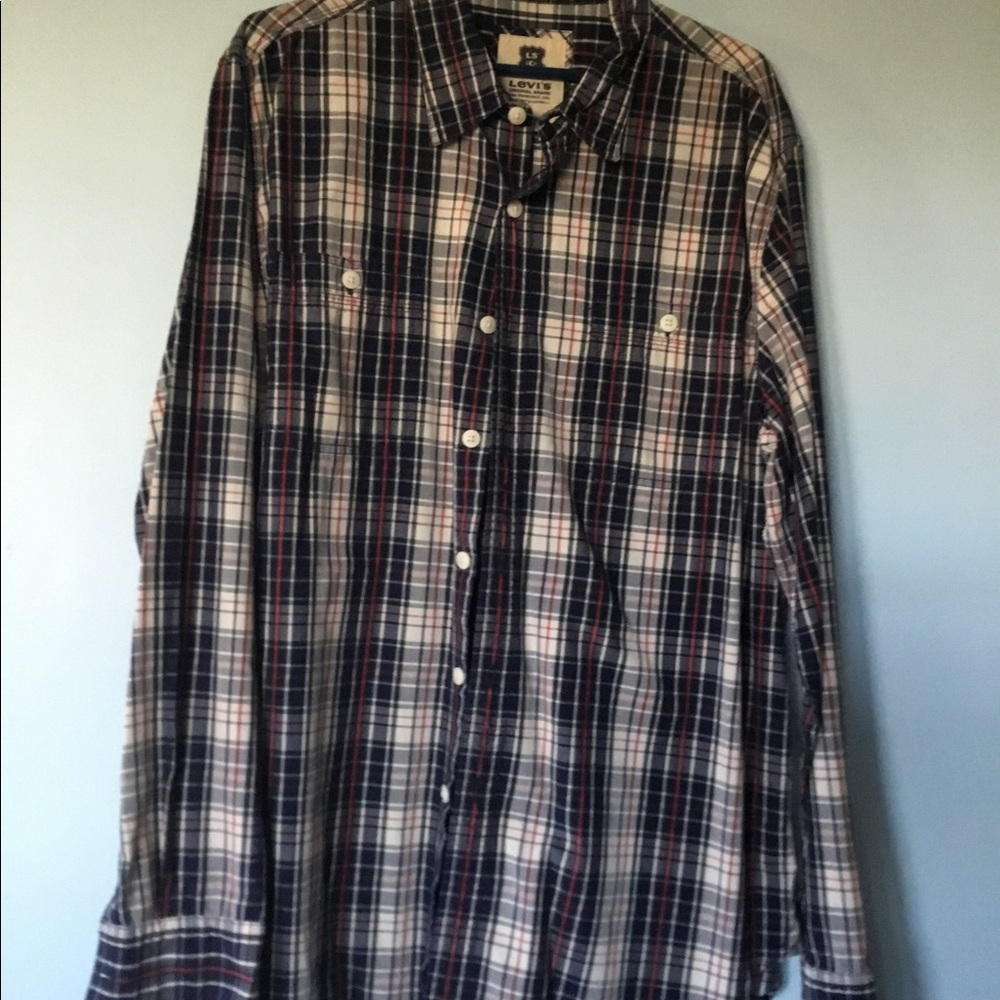 Levi’s lg sl casual plaid shirt excellent sz XL